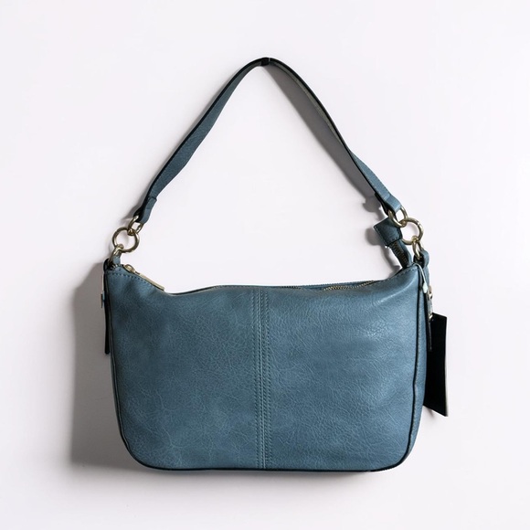 NWT Blue Vegan Leather Shoulder Bag! NEW! - Picture 4 of 11